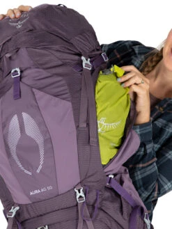 Osprey Aura AG 50 Tursekk Dame -Osprey Butikk AuraAG 50L S22 Detail14 EnchantmentPurple web