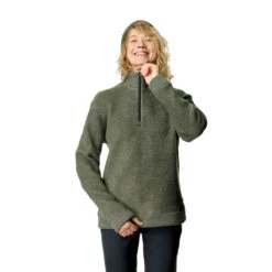 Houdini Alto Halfzip Fleecegenser (Dame) -Osprey Butikk Houdini Alto Half Zip Fleecegenser Dame Willow Green modell front