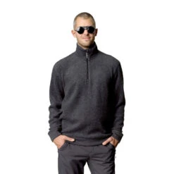 Houdini Alto Halfzip Fleecegenser (Herre) -Osprey Butikk Houdini Alto Half Zip Fleecegenser Herre True Black modell front