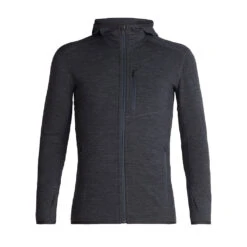 Icebreaker Descender LS Zip Hettegenser (Herre) -Osprey Butikk Icebreaker Descender LS Zip Hood Hettegenser Herre Jet HTHR Black